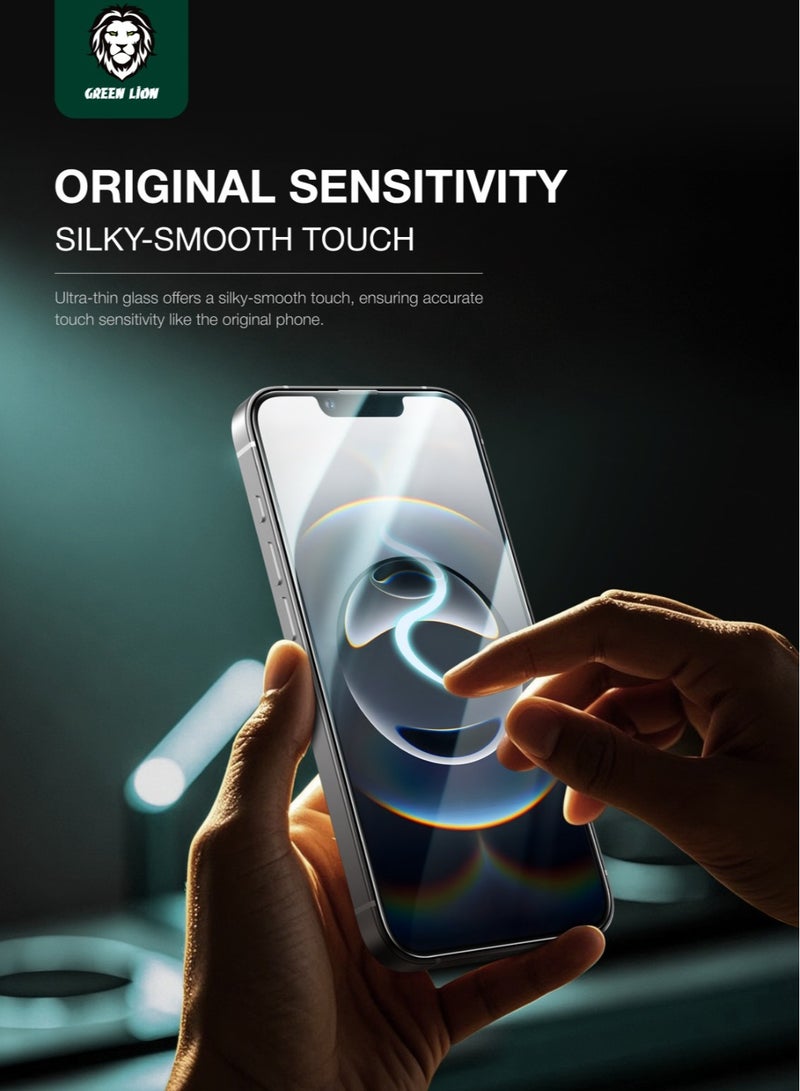 GREEN LION iPhone 16e Tempered Glass 9H Steve Ultra-Thin Clear HD Screen Protector with Oleophobic Coating & Silky-Smooth Touch / Highly Responsive / Anti-Fingerprint / Crystal Clear / Scratch-Resistant / Drop Protection / Shock Proof - Transparent - Image 4