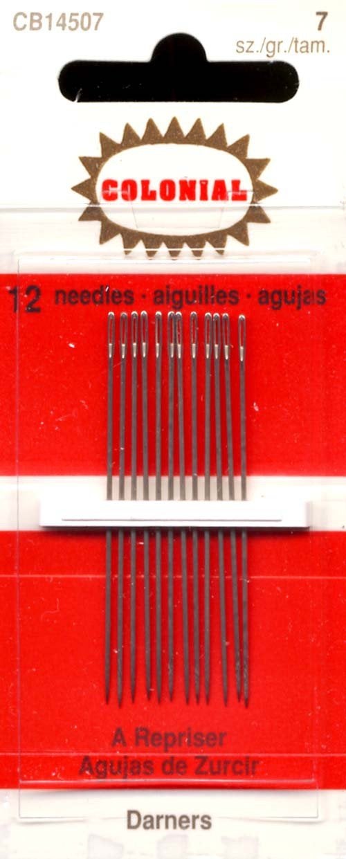 Colonial Needle 12 Count John James Cotton Darners Needles, Size 7 - Image 1