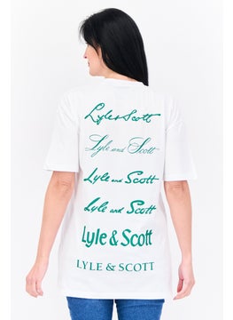 Lyle & Scott Women Crew Neck Short Sleeves Brand Logo T-Shirt, White  - Image 3