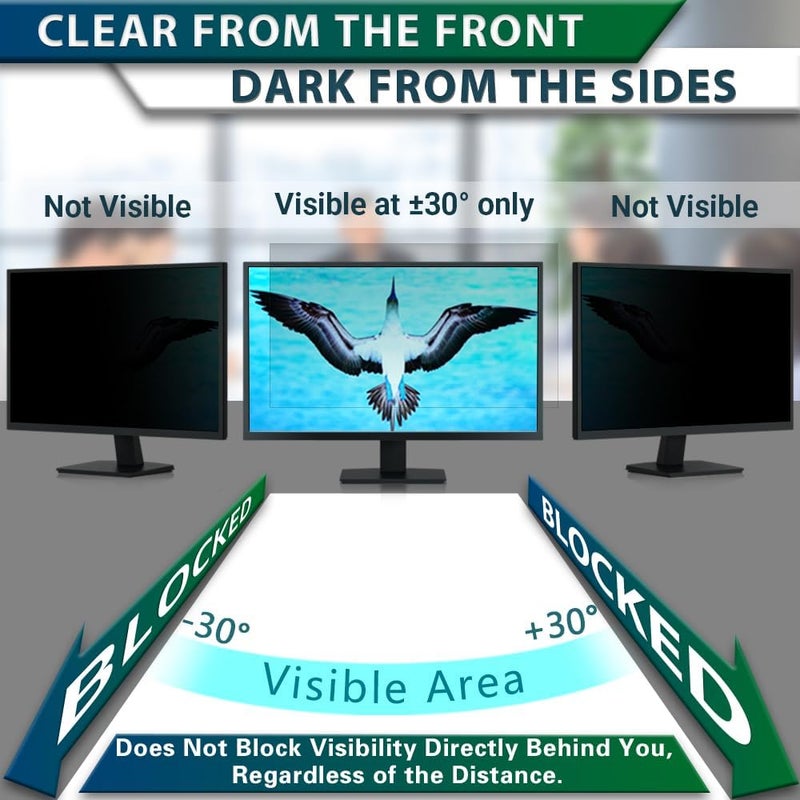 STARY [2 Pack] Computer Privacy Screen 21.5 Inch Filter for 16:9 Widescreen Monitor - Computer Screen Privacy Shield Anti-Glare Protector - Image 3