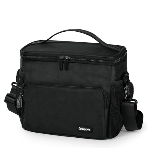 Gloppie Flight Crew Lunch Bag with Luggage Trolley Sleeve Professional Insulated Cooler Bag for Flight Attendants Pilots Leakproof Lunch Box with Reinforced Structure for Travel Work Black - Image 1