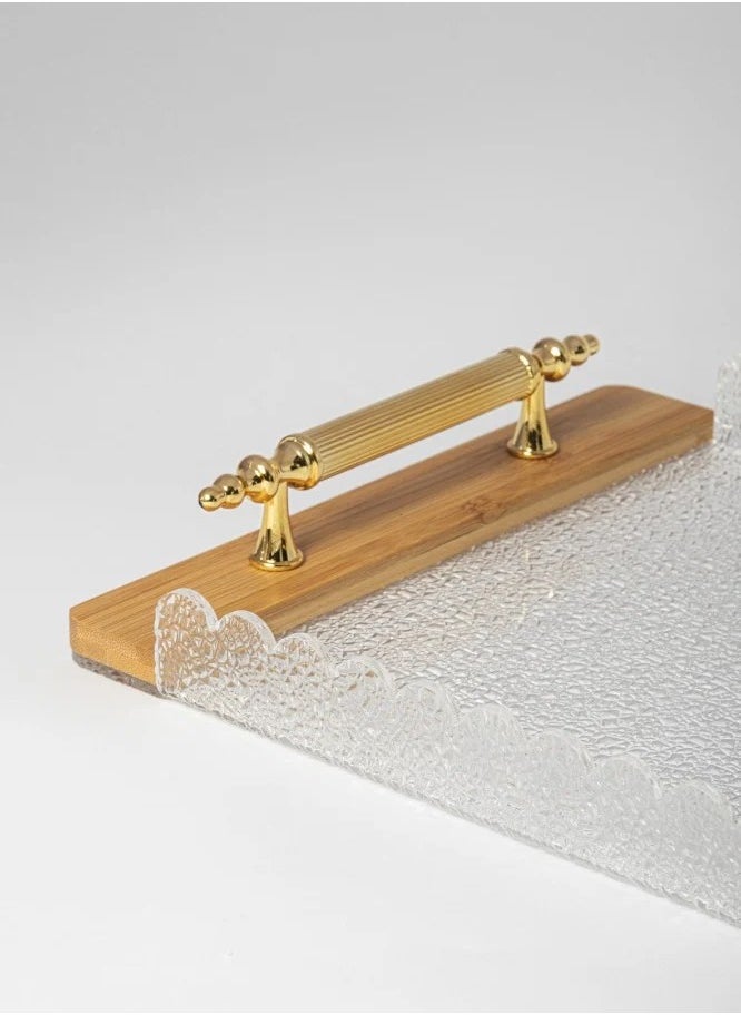 CC Bin Shihon Acrylic rectangular tray set with wooden ends in two sizes  - Image 3