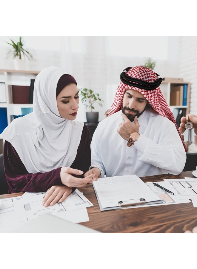 SYNSYB Traditional  Shemagh Keffiyeh Headscarf, Red /White Checkered Pattern, 133-145cm Length, Adjustable Black Agal Band,size 57 - Image 2