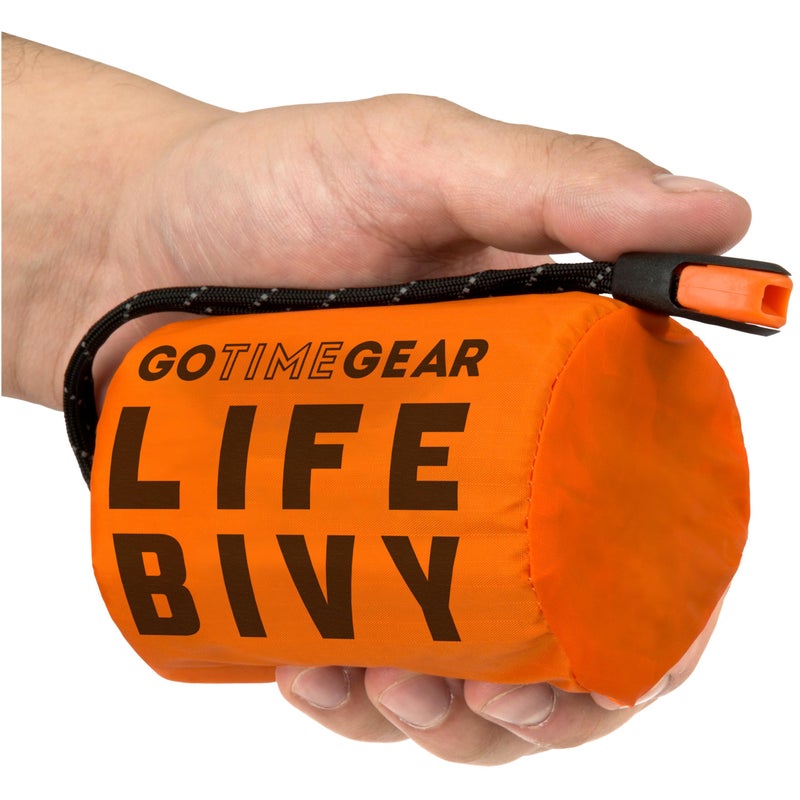 Go Time Gear Life Bivy Emergency Sleeping Bag - Thermal Mylar Blanket & Bivy Sack for Outdoor Survival - Emergency Blanket - Image 1