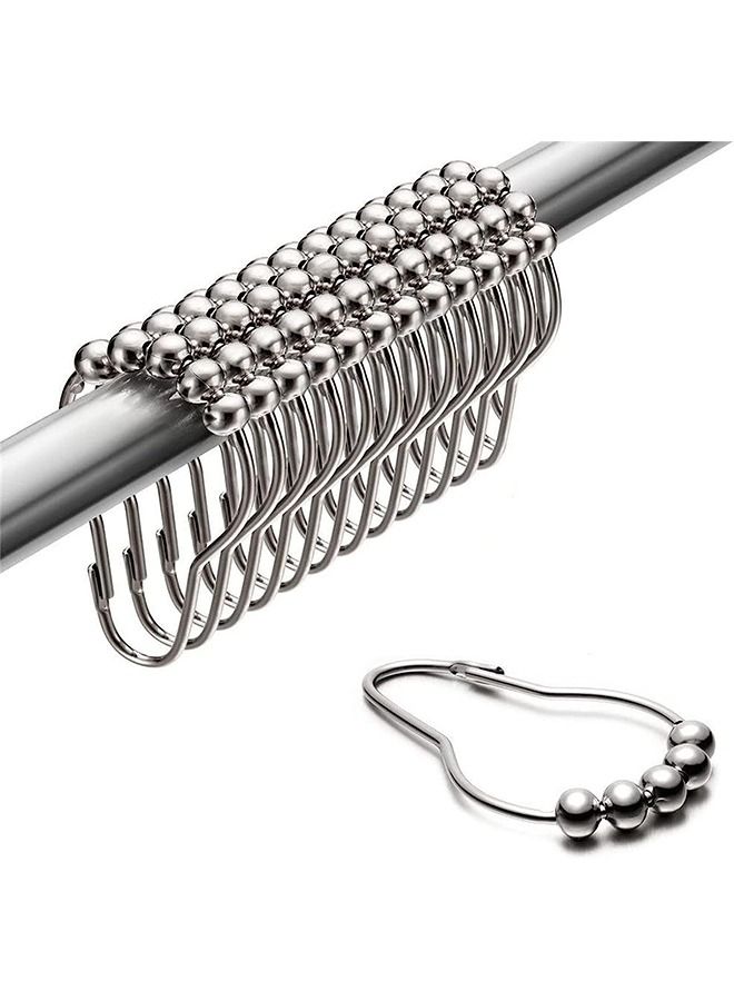 Shower Curtain Hooks Rings 12pcs Stainless Steel Shower Hooks Curtain Hooks Rustproof Shower Curtain Hooks  - Image 1