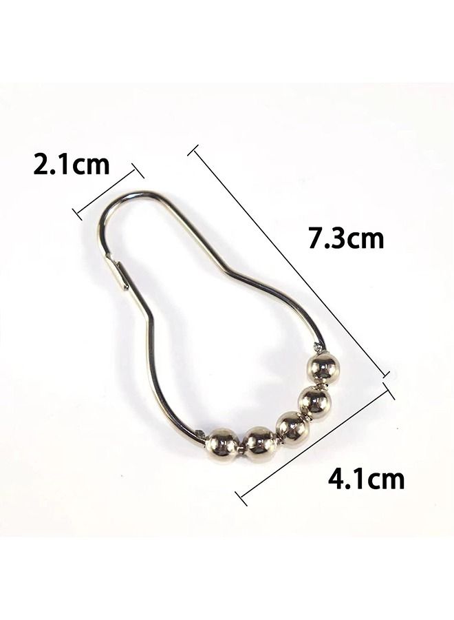 Shower Curtain Hooks Rings 12pcs Stainless Steel Shower Hooks Curtain Hooks Rustproof Shower Curtain Hooks  - Image 2