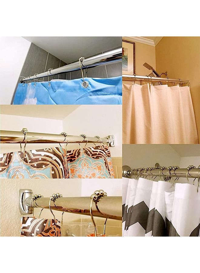 Shower Curtain Hooks Rings 12pcs Stainless Steel Shower Hooks Curtain Hooks Rustproof Shower Curtain Hooks  - Image 5