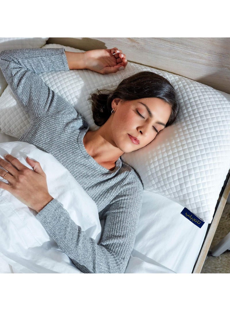 Premium Pillow for Sleeping - Shredded Memory Foam Fill [Adjustable Loft] Washable Cover from Bamboo Derived Rayon - for Side, Back, Stomach Sleepers (Pack of 1)