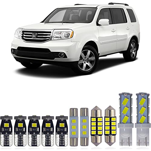 Yoper Interior Dome Map Light LED Kit Package Compatible with 2009-2015 Honda Pilot Vanity Mirror License Plate Bright White 6000K - Image 1