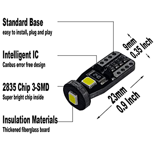 Yoper Interior Dome Map Light LED Kit Package Compatible with 2009-2015 Honda Pilot Vanity Mirror License Plate Bright White 6000K - Image 4