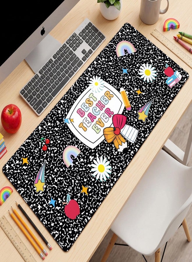 Kingdder Teacher Appreciation Gift Composition Teacher Desk Mat 31.5''x15.78'' Large Keyboard Mouse Pad Back to School Gift Book Desk Decor for Women Office Accessories - Image 5