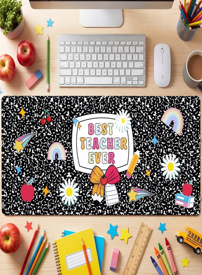 Kingdder Teacher Appreciation Gift Composition Teacher Desk Mat 31.5''x15.78'' Large Keyboard Mouse Pad Back to School Gift Book Desk Decor for Women Office Accessories - Image 1