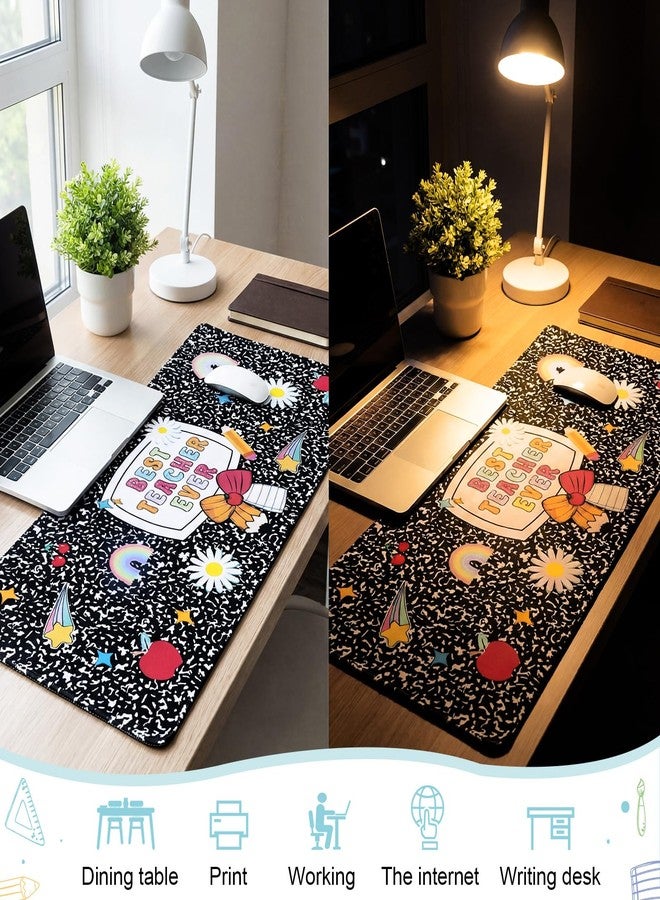 Kingdder Teacher Appreciation Gift Composition Teacher Desk Mat 31.5''x15.78'' Large Keyboard Mouse Pad Back to School Gift Book Desk Decor for Women Office Accessories - Image 4