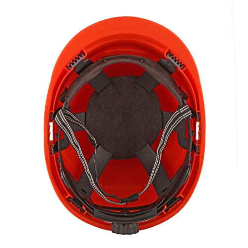 KARAM PN542 Safety Helmet for Men Industrial Construction Helmet | Ratchet Type Adjustment with Adjustable Chin Strap | Ventilation & Side Slot for Attachment | EN Certified Hard Hat | Chrome Orange - Image 2