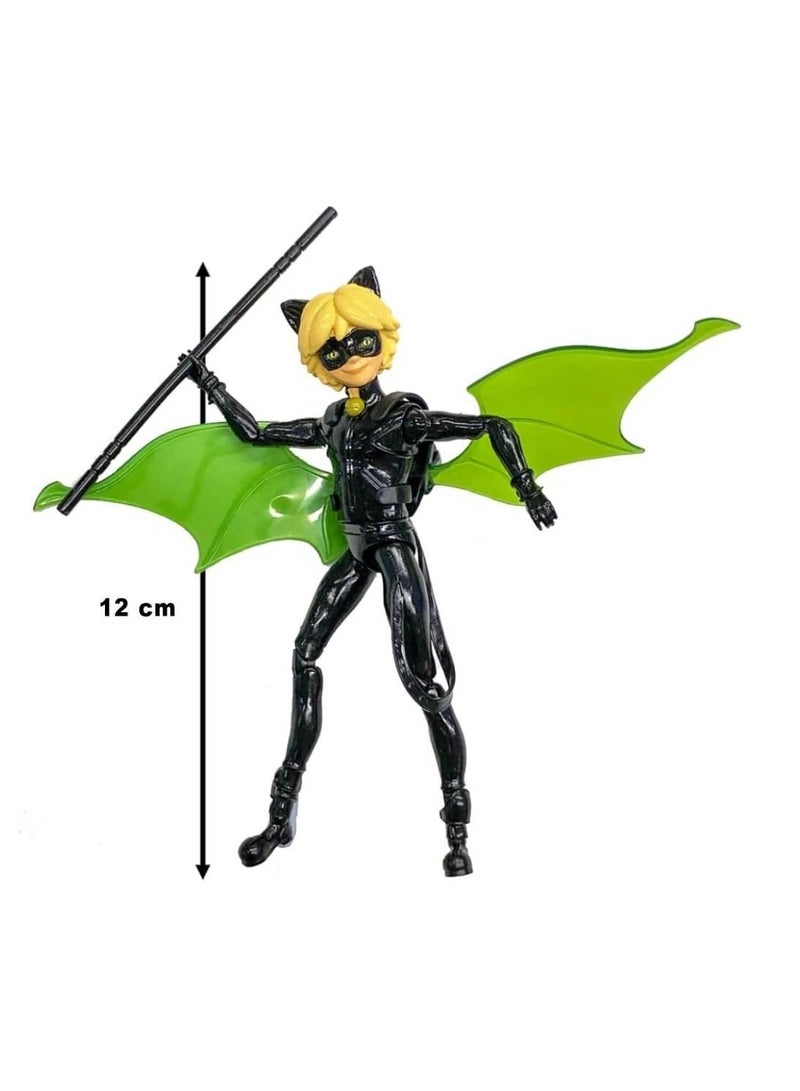 Miraculous Tales Of Ladybug And Cat Noir Small Cat Noir Doll | 12cm Miraculous Cat Noir Doll With Accessories | Adrien Superhero Cat Noir Toy | Miraculous Toys Bandai Miraculous Dolls Range - Image 3