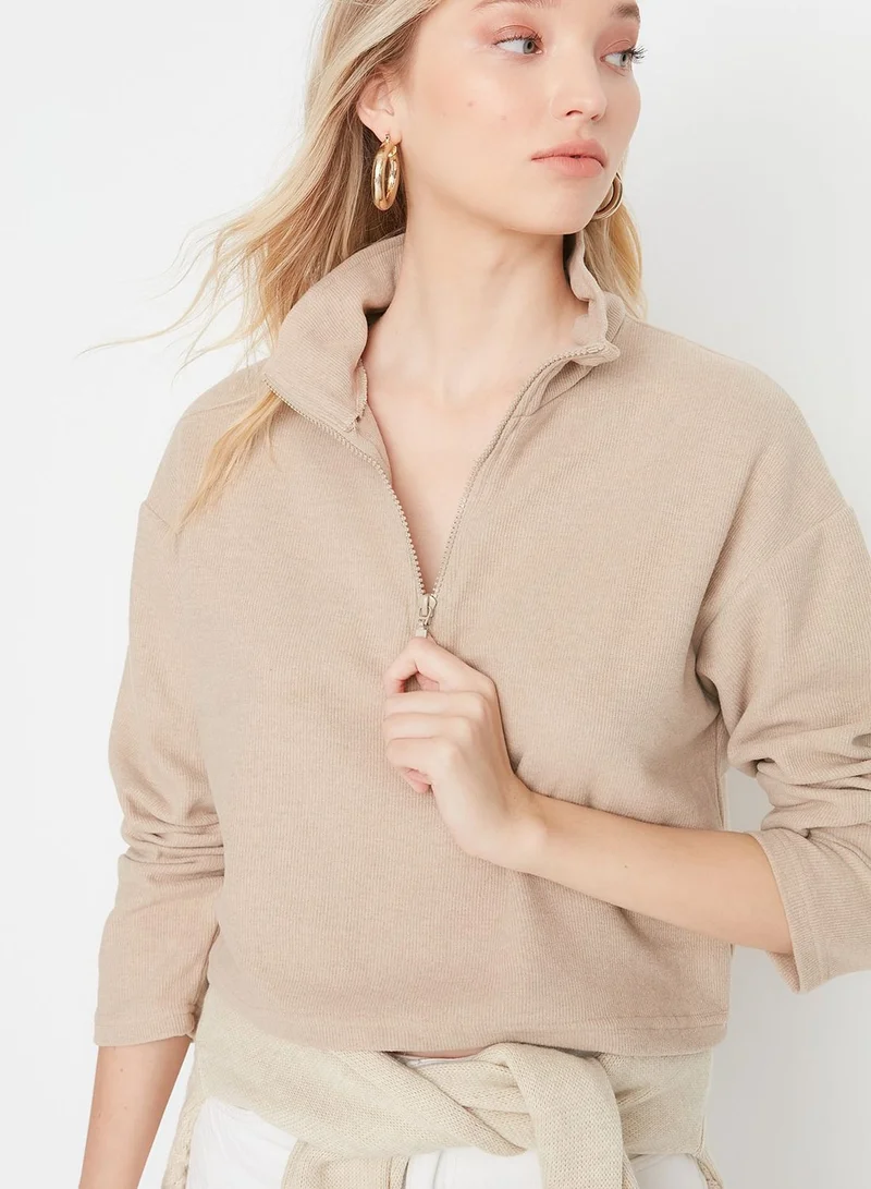 trendyol Zip Neck Sweatshirt