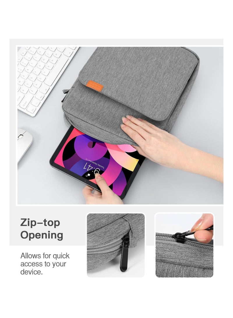 General 9-11" Tablet Sleeve Bag Case with Shoulder Strap for iPad 10.2 2021-2019, iPad 10th Generation 2022, iPad Air 5/4 10.9, iPad Pro 11 2022-2018, Galaxy Tab S9/S8/A8/A7 2023（Grey)））  - Image 4
