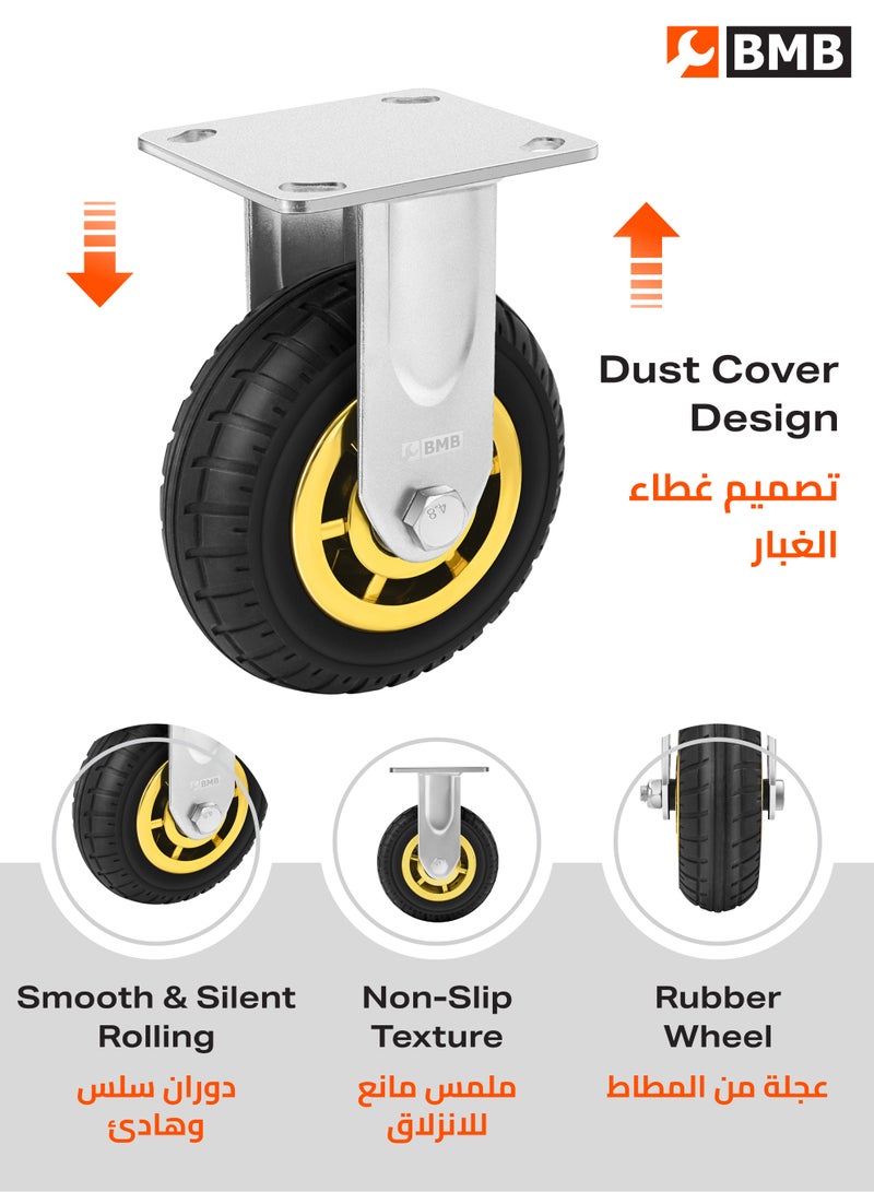 بي إم بي تولز عجلة ثابتة من المطاط 6 إنش سماكة الفولاذ 4.5 مللي متر- رمادي - Image 4