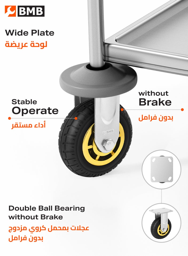بي إم بي تولز عجلة ثابتة من المطاط 6 إنش سماكة الفولاذ 4.5 مللي متر- رمادي - Image 3