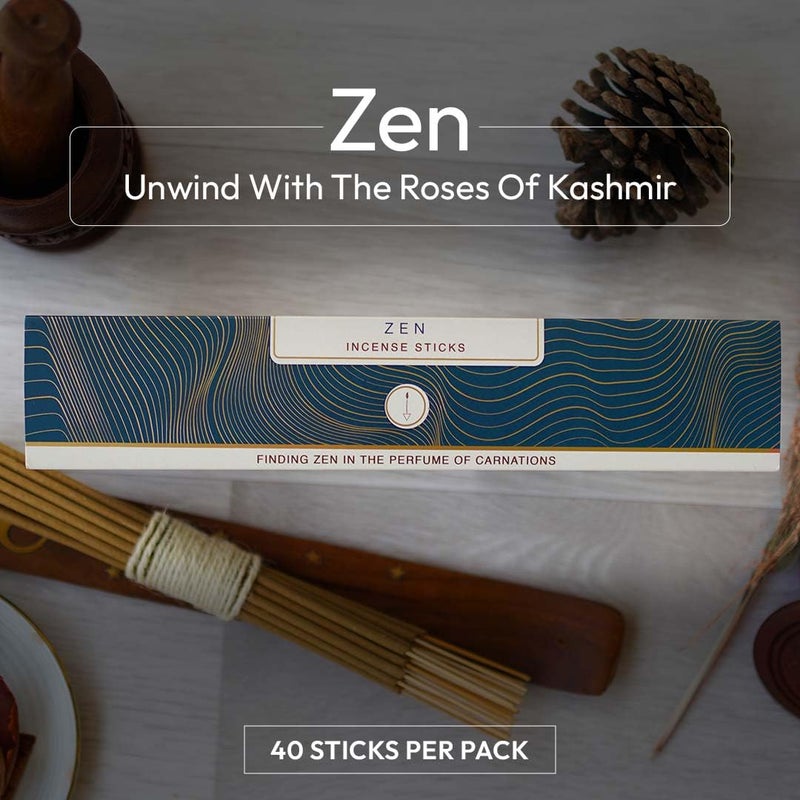 Nirmalaya Nirmalaya Zen Incense Sticks Agarbatti Incense Sticks for Pooja 100 Natural and Charcoal Free Organic Incense Sticks Incense Sticks for Home Fragrance 40 Sticks per Pack  - Image 2