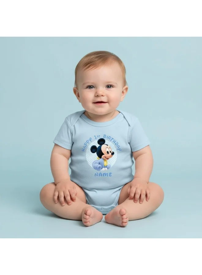 ماتشينج فاميلي اوتفيتس تيشيرتات عيد ميلاد سعيد مخصصة للأطفال | رومبر قطني نصف كم للأطفال | أزرق