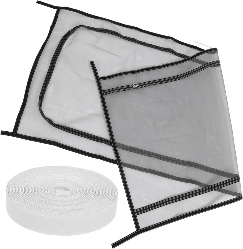 Pet Zipper Screen Door for Cats and Small Animals Heavy-Duty Mesh Pet Screen Door with Gray Mesh and Black Trim 90x200cm for Home and Patio Use - Image 1