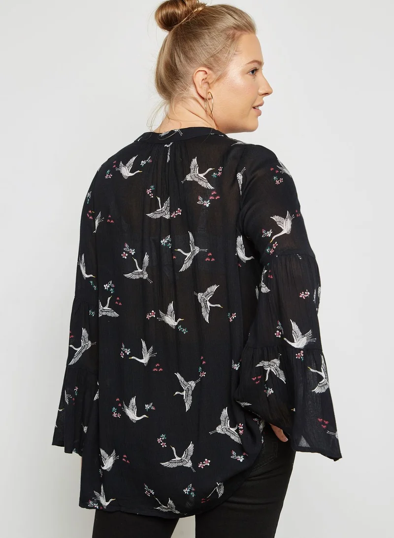 EVANS Bird Print Top