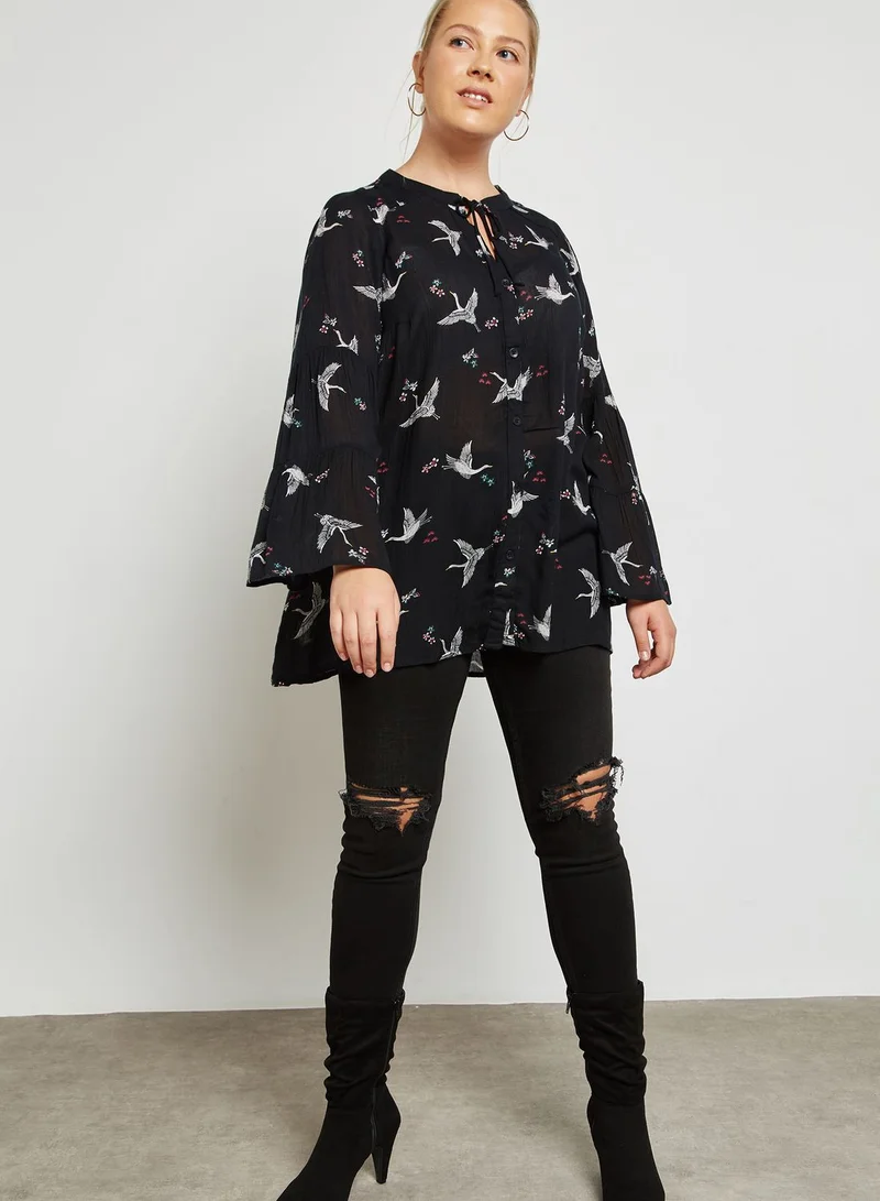 EVANS Bird Print Top