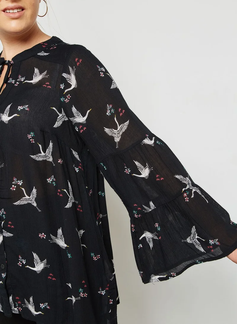 EVANS Bird Print Top