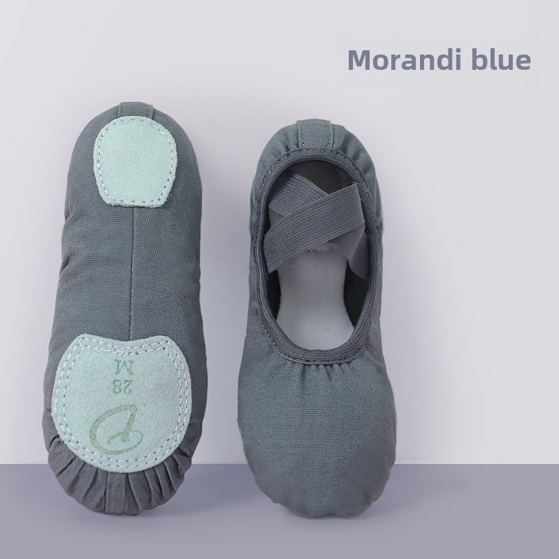 Generic Adult Canvas Dance Shoes Soft Sole Ballet Slipper Morandi Blue