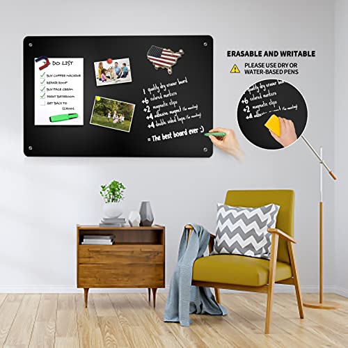 Bonnary 2Pack Magnetic Board,17.1" x 11.8" Magnet Display,for Magnets and Bulletin Board,Suitable for Wall, Refrigerator, Compartment, Cabinet etc,Comes with Dual Lock Tape for Easy Hanging (Black - Image 4