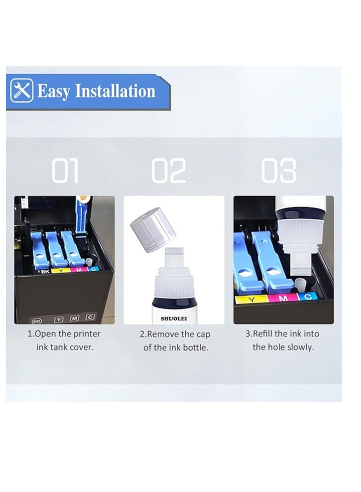 Terabyte L4150 L4160 L6160 L6170 L6176 L6190 L14150  (101 Ink set  for Epson for EcoTank 4-Pack Black Cyan Magenta Yellow for L4150 L4160 L6160 L6170 L6176 L6190 L14150 Printer - Image 3