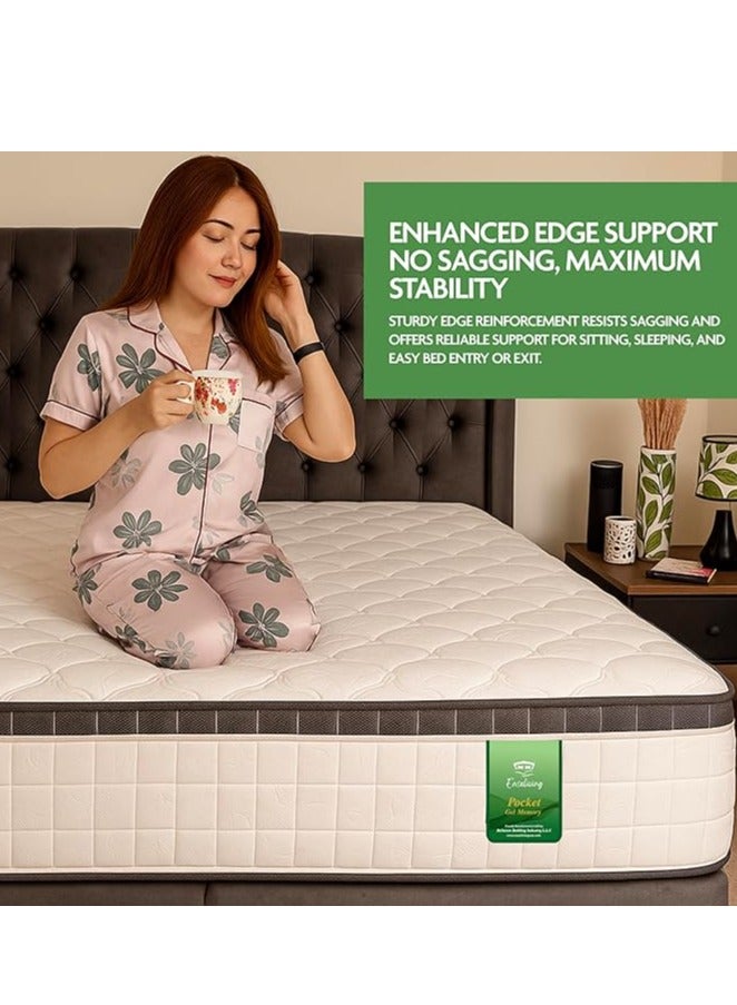 EASELIVING Hybrid Gel Memory Foam Mattress - 30cm Single / Twin XL Medium Firm Mattress | Pocket Spring Mattress with Cooling Comfort, Edge Support and Pressure Relief | 10-Year Warranty (100x200 cm) - Image 3