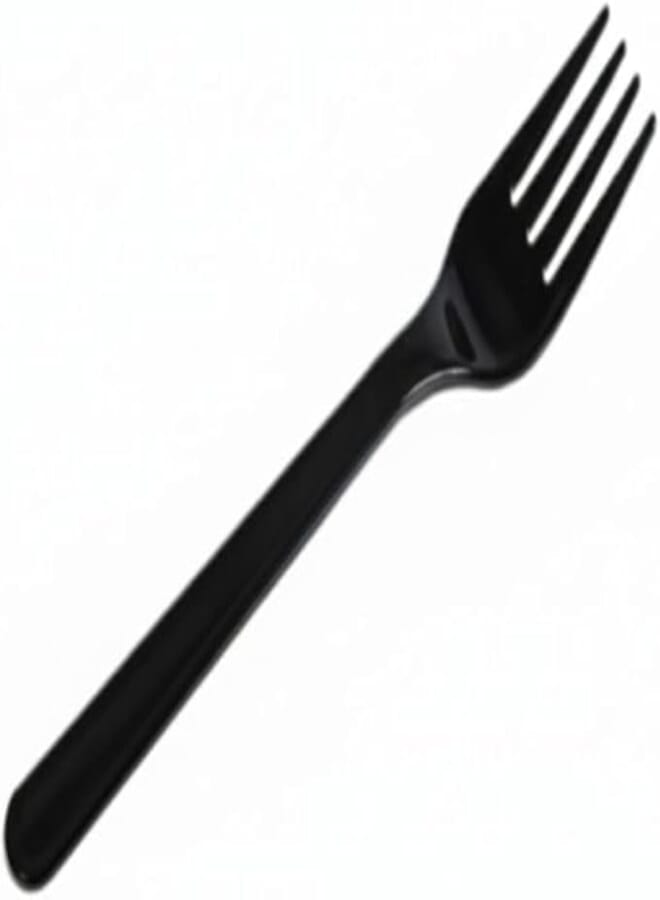 KRNO High Quality Disposable Cutlery – Pack of 50 Black Forks - Durable Plastic Utensils for Parties, Events & Catering