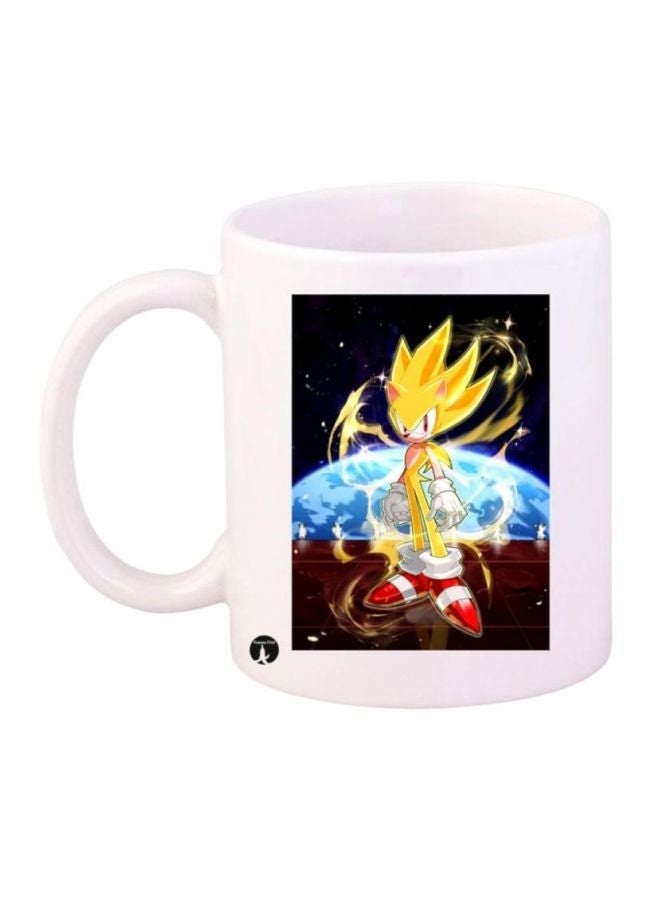 RYN Sonic Printed Coffee Mug White/Yellow/Blue