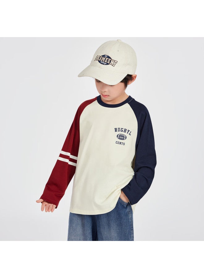 Duoduoji Boys Cotton Long Sleeve Base Layer  Spring Autumn Colorblock T-shirt European American Style Kids Top - Image 5