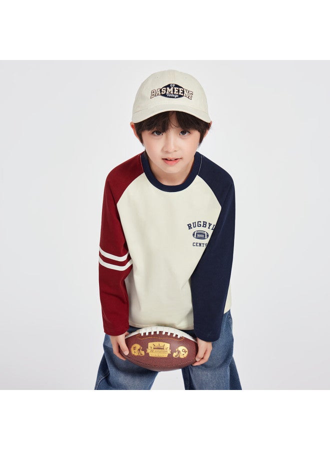 Duoduoji Boys Cotton Long Sleeve Base Layer  Spring Autumn Colorblock T-shirt European American Style Kids Top - Image 4