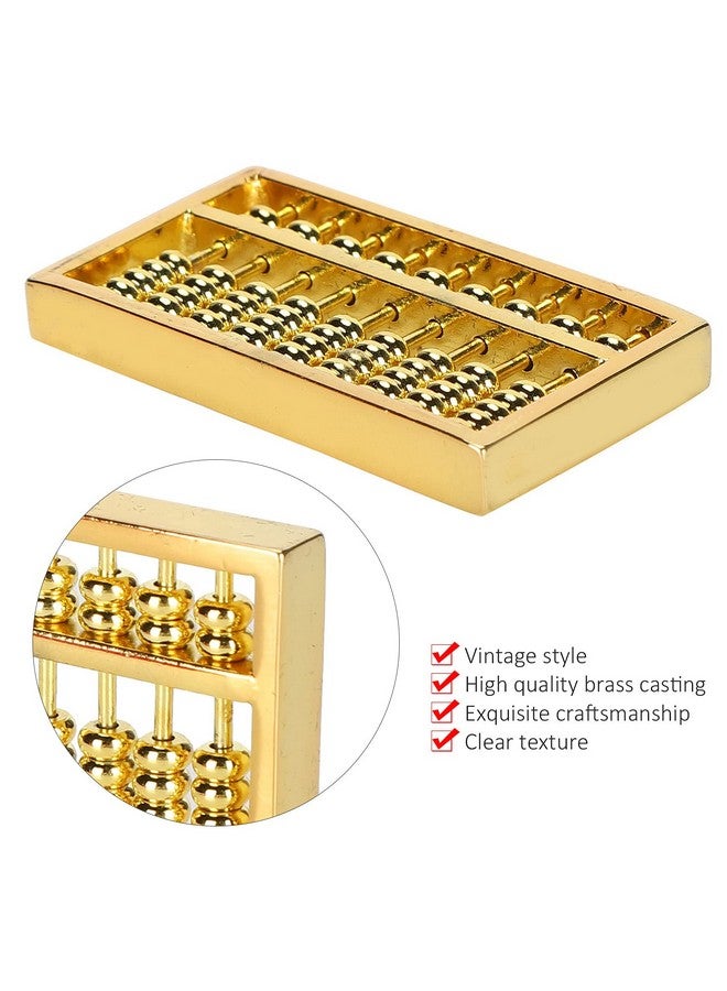 GLOGLOW Chinese Ancient Abacus, 1.8x1in Mini Brass Abacus 9 Gears Chinese Math Calculating Tool Educational Learning Kids Adult Collection - Image 3