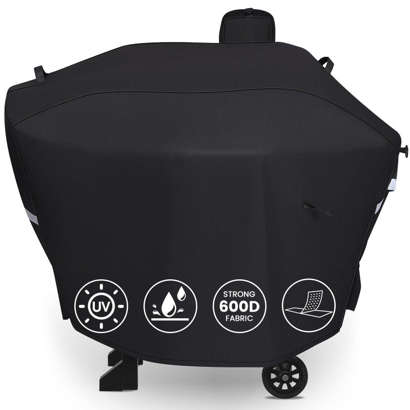 QuliMetal Pellet Grill Cover for Camp Chef Smoker Cover DLX 24 Upgraded FullLength Heavy Duty Waterproof AntiUV Cover for Woodwind Pro 24 PG24SE PG2424SGB SmokePro PG24MZG PG24WWSB fit Weber Searwood 600