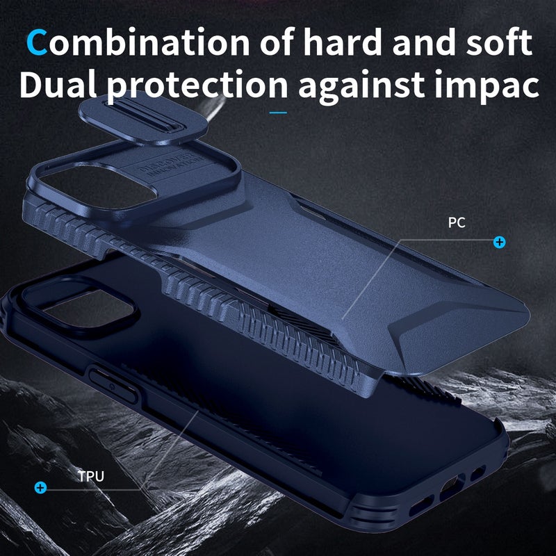 HuHa Case Cover For iPhone 14 / 13 Sliding Camshield Phone Case(Blue) - Image 5