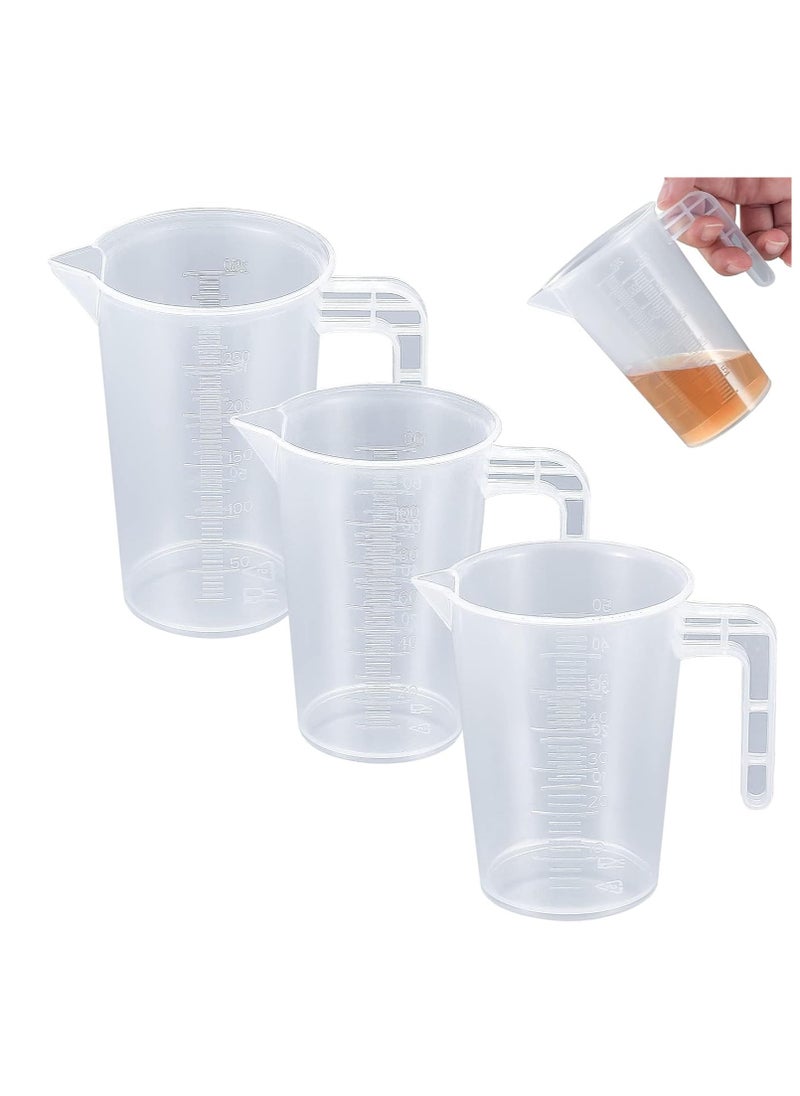 SYOSI - 3 Pcs 50ml/100ml/250ml Measuring Cups, Small Clear Liquid Graduated Beaker Measuring Jugs, Plastic Reusable Transparent Medicine Lab Measure Cups for Baking Lab Kitchen Cooking Measuring Cups - Image 1