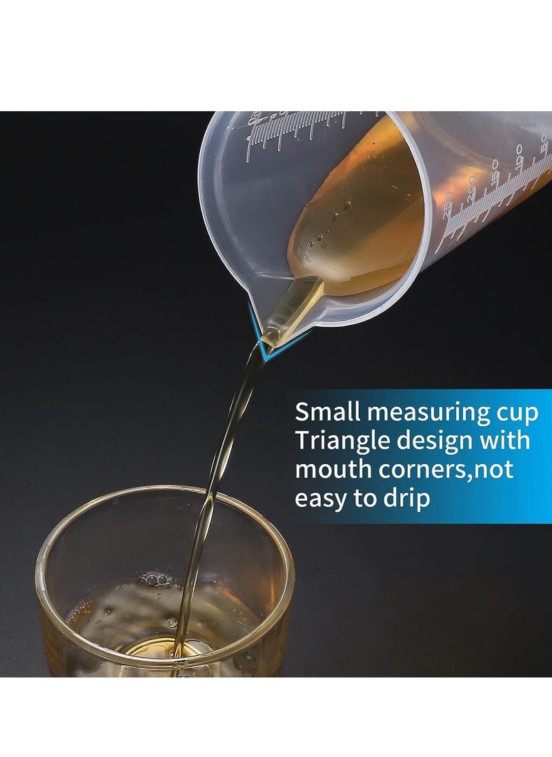 SYOSI - 3 Pcs 50ml/100ml/250ml Measuring Cups, Small Clear Liquid Graduated Beaker Measuring Jugs, Plastic Reusable Transparent Medicine Lab Measure Cups for Baking Lab Kitchen Cooking Measuring Cups - Image 1