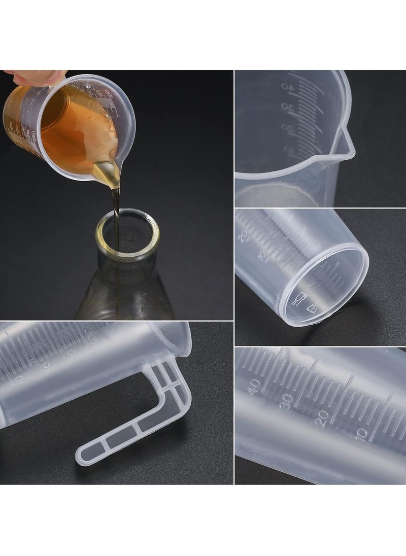 SYOSI - 3 Pcs 50ml/100ml/250ml Measuring Cups, Small Clear Liquid Graduated Beaker Measuring Jugs, Plastic Reusable Transparent Medicine Lab Measure Cups for Baking Lab Kitchen Cooking Measuring Cups - Image 1