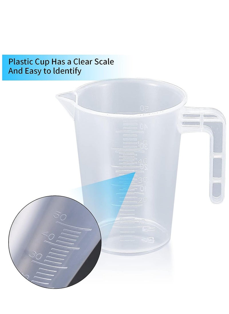 SYOSI - 3 Pcs 50ml/100ml/250ml Measuring Cups, Small Clear Liquid Graduated Beaker Measuring Jugs, Plastic Reusable Transparent Medicine Lab Measure Cups for Baking Lab Kitchen Cooking Measuring Cups - Image 1