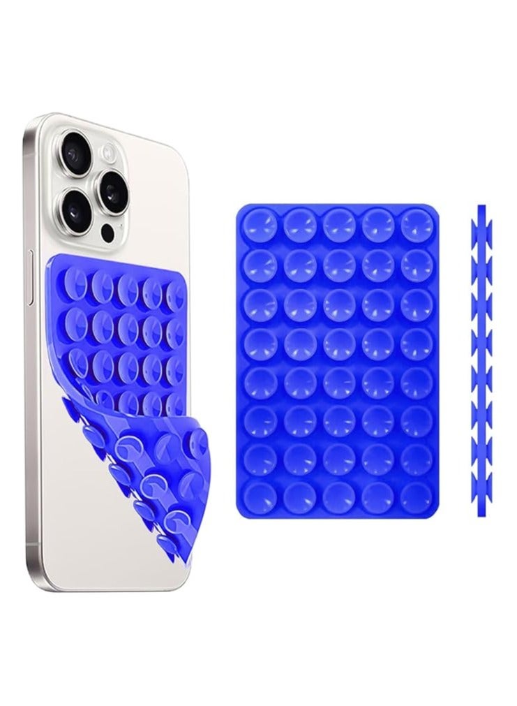 Silicone Suction Cup Phone Case Mount Double Sided, Phone Accessories Hands-Free Strong Grip Holder for Selfies and Videos, Silicon Phone Stand for iPhone and Android (Pepsi) - Image 1