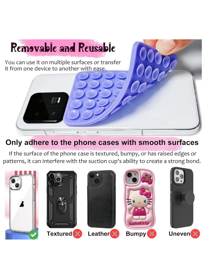 Silicone Suction Cup Phone Case Mount Double Sided, Phone Accessories Hands-Free Strong Grip Holder for Selfies and Videos, Silicon Phone Stand for iPhone and Android (Pepsi) - Image 2