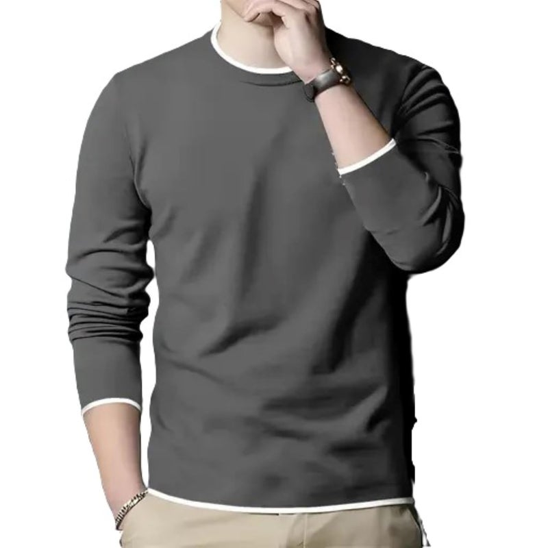 FASHA Men Full Sleeve Cotton T Shirt | 100% Pure Cotton Solid Round Neck Tee| Regular Fit Comfortable Soft Fabric T Shirt |Casual Wear, Office Wear, Gym Wear, Travel & College Outfit-PACK OF 1 - Image 5