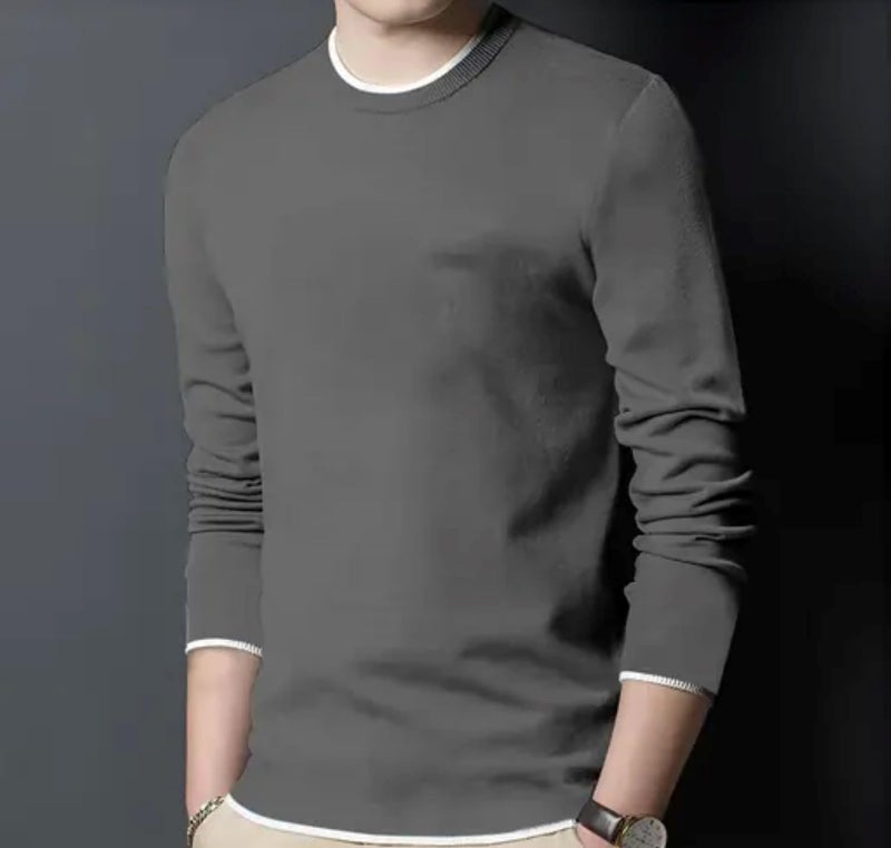FASHA Men Full Sleeve Cotton T Shirt | 100% Pure Cotton Solid Round Neck Tee| Regular Fit Comfortable Soft Fabric T Shirt |Casual Wear, Office Wear, Gym Wear, Travel & College Outfit-PACK OF 1 - Image 3