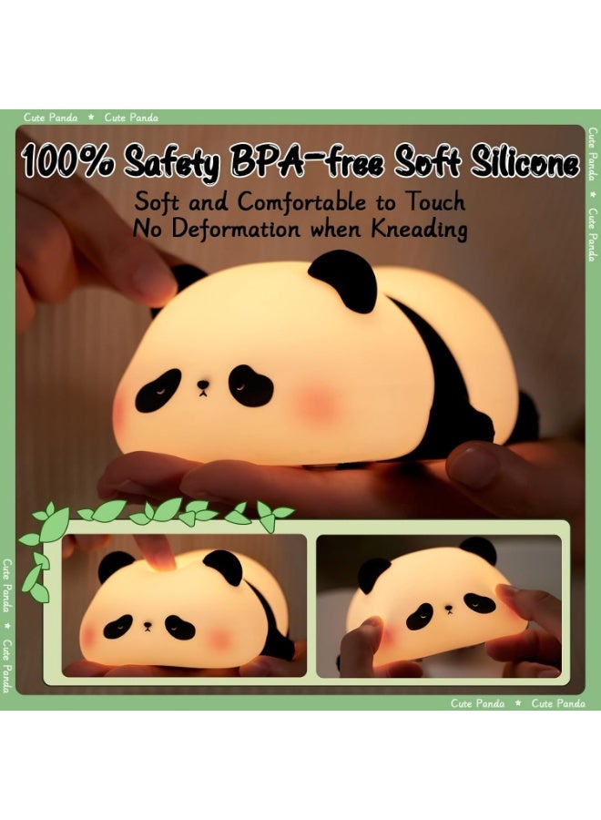 Children's Night Light, Panda Night Lamp, Children, 3 Light Modes, Nursing Light, Dimmable with Timer, Touch Control, Silicone Night Light, Baby, USB Rechargeable Panda Lamp, Cute Night Light, - Image 2