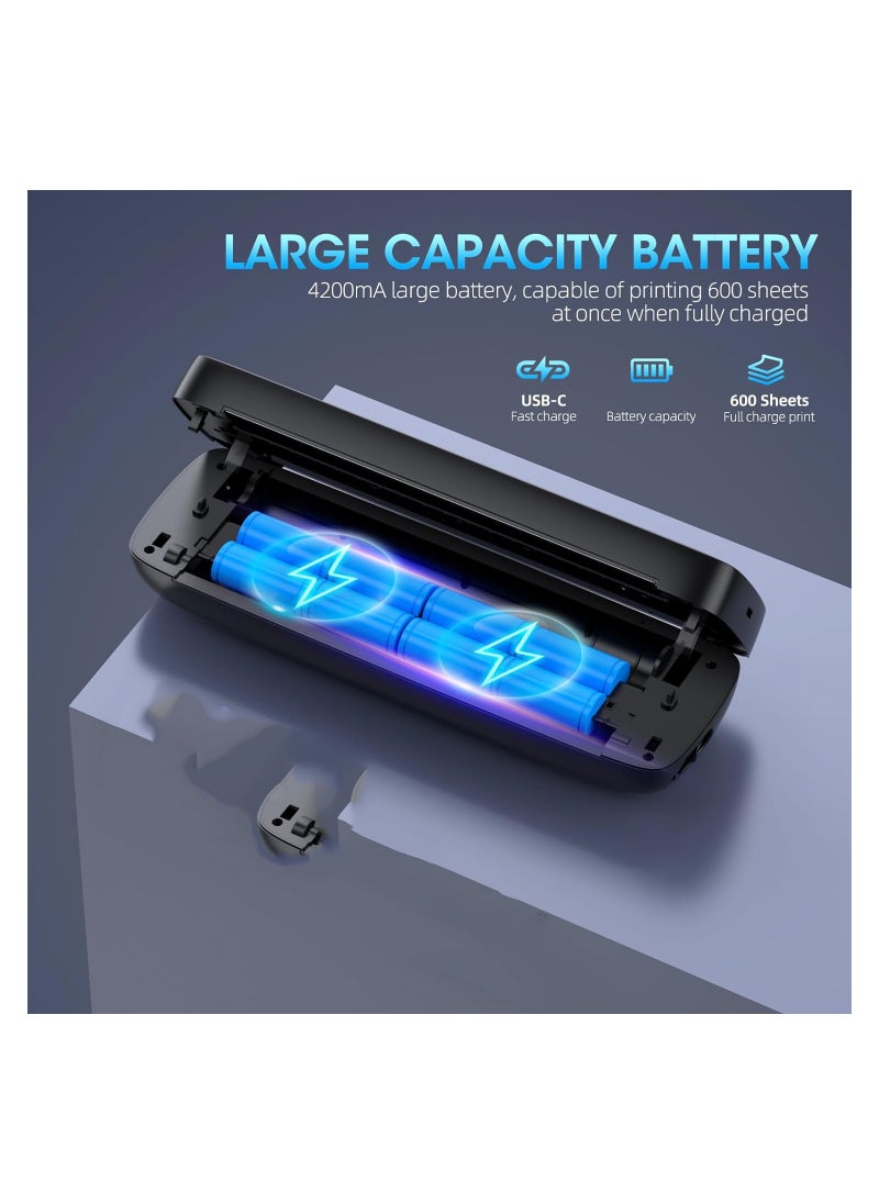 Generic - Portable Thermal Printer with Phone Holder, Wireless Bluetooth Mini Inkless Design, Supports 8.5" x 11" Letter & Legal A4/A5 Paper, Compatible with Android & iOS for Travel Use. - Image 1